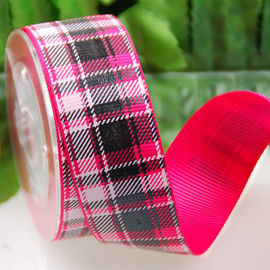 De douane Gedrukte Grosgrain-van het Lintgeruit schots wollen stof/Net Bogen van de Lintdecoratie voor Kleding/Giften