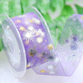 Wijn die Purper Organza-Lint, het Lint van Organza van de Douanelengte dun verpakken