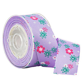 4 Lint van kleuren het Bloemen Purpere Antialcohol Gedrukte Grosgrain