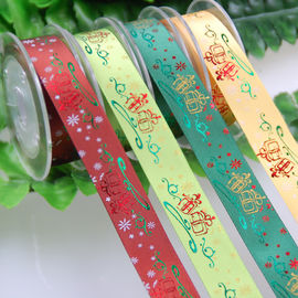 Polyester Besproken Folie Gedrukt Lint voor Kerstmisgiften die Deco verpakken.