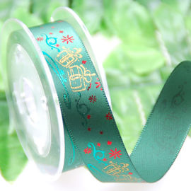 Polyester Besproken Folie Gedrukt Lint voor Kerstmisgiften die Deco verpakken.