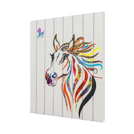 Het echte Houten Kader Abstracte Paard Schilderen, het Uitgerekte Art. van het Satijnlint
