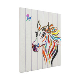Het echte Houten Kader Abstracte Paard Schilderen, het Uitgerekte Art. van het Satijnlint