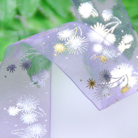 Wijn die Purper Organza-Lint, het Lint van Organza van de Douanelengte dun verpakken