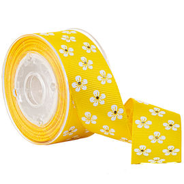 Het witte &amp; Gouden Lint van Bloemdouane Gedrukte Grosgrain voor Kosmetische Verpakking