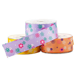 Gele Cakedozen die Bloem Gedrukt Grosgrain-Lint verpakken