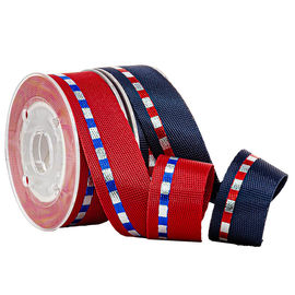 Van de de Toebehorenfolie van sportenschoenen Zilveren & Blauwe Gouden 19 MM. Nylon Geweven Band