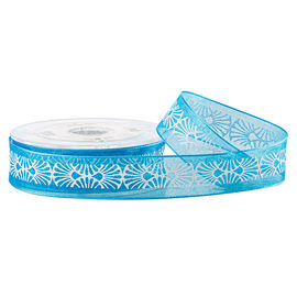 Gepersonaliseerd Wit Druk Blauw 19mm Organza Zuiver Lint van het Inktscherm